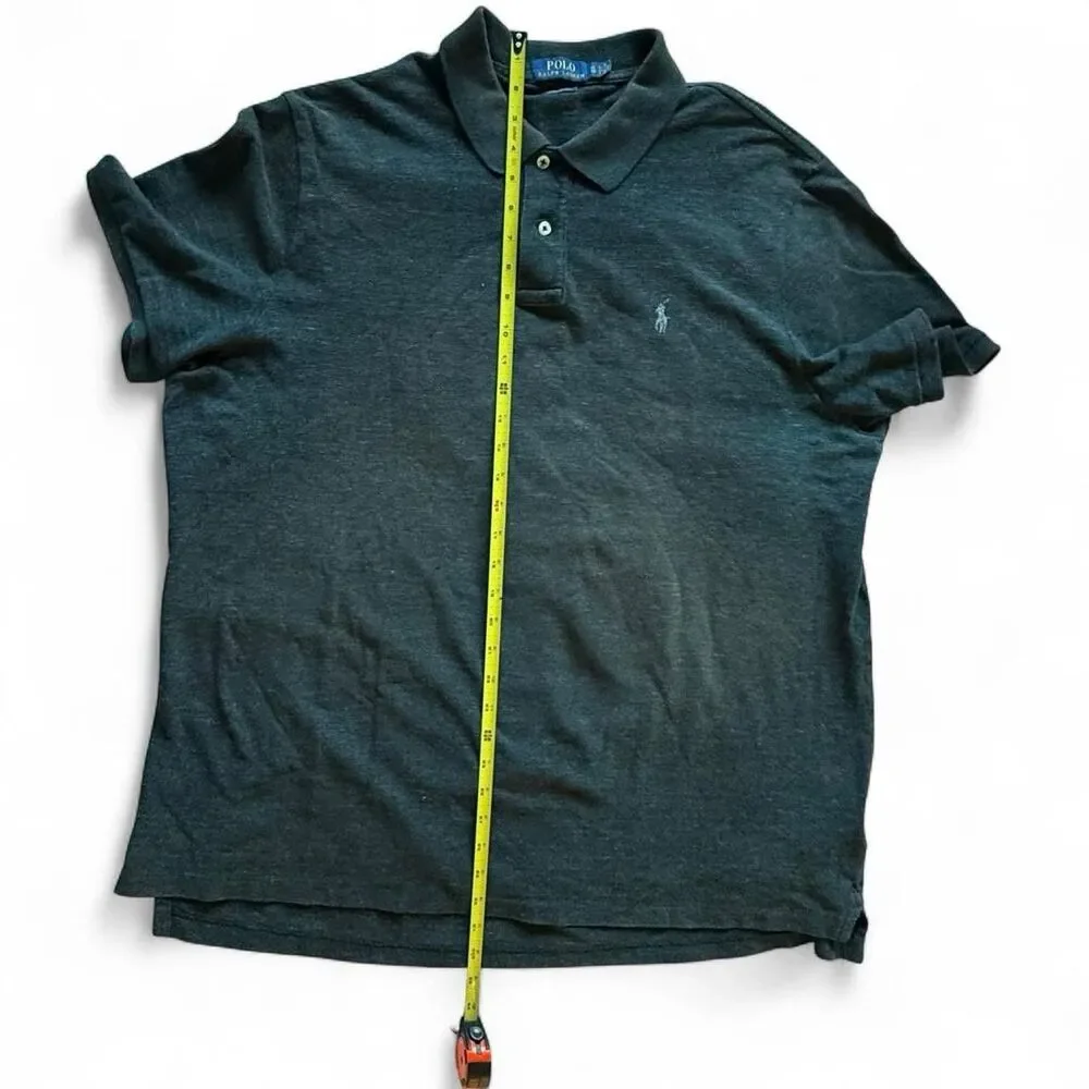 Ralph Lauren Grey Polo Shirt Size XL Blue Tag Quiet Luxury Minimalist